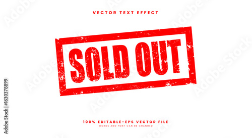 Sold Out rubber stamp Grunge text design with dust scratches