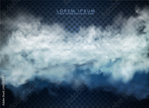 Realistic Transparent Smoke Cloud Overlay Background - Volumetric Mist