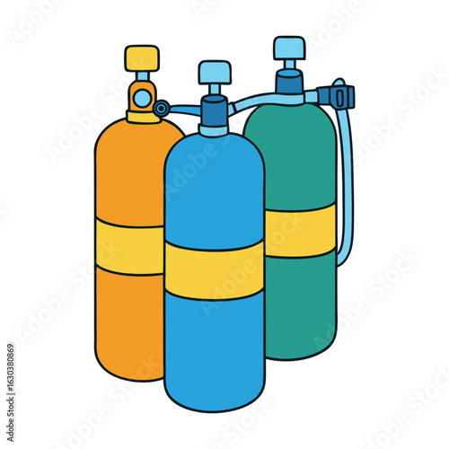 Scuba diving tanks are high-pressure cylinders that store compressed air or gas mixtures, enabling divers to breathe underwater during deep-sea or recreational dives.
