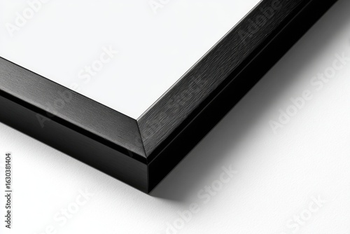 Close-up of a black picture frame corner