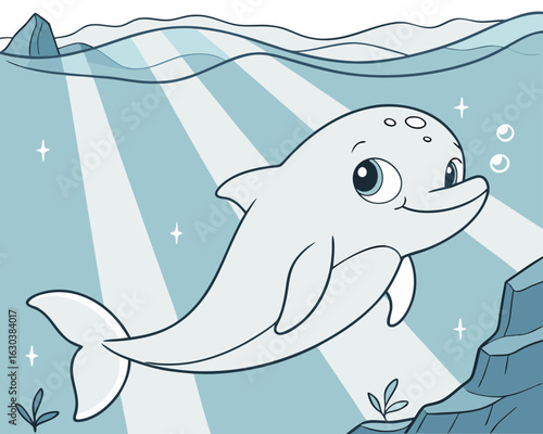 Playful Beluga Whale in Arctic Waters