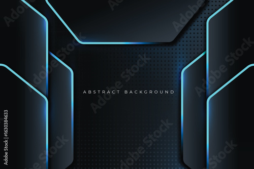 Abstract Blue Technology Armor Background - Futuristic Geometric Design