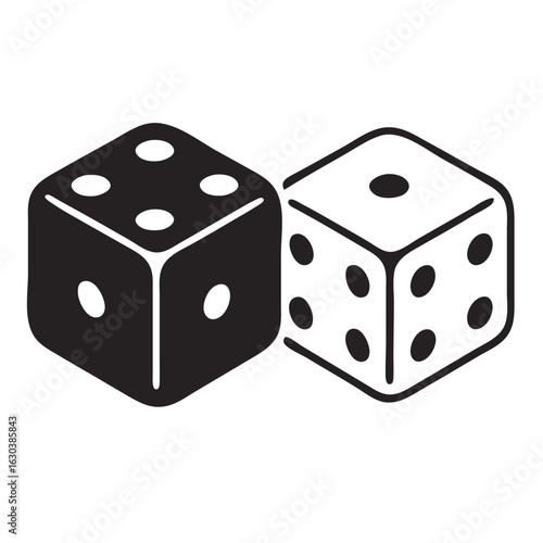 Two white dice on a white background symbolizing luck and gambling