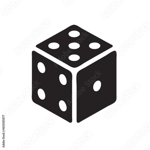 Two white dice isolated on a white background representing luck and gambling