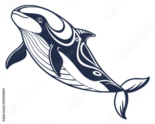 Abstract Beluga Whale Silhouette – Modern Design