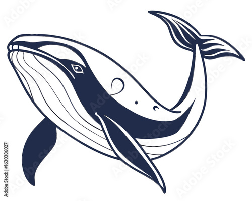 Abstract Beluga Whale Silhouette – Modern Design