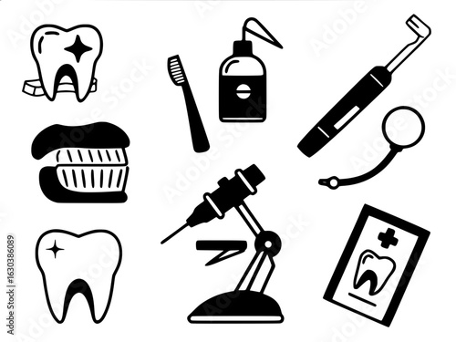 Dental Care Line Icon Bundle – Oral Health Essentials
