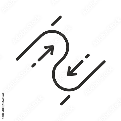 mix icon, merge or combine, compatibility linear vector illustration eps10