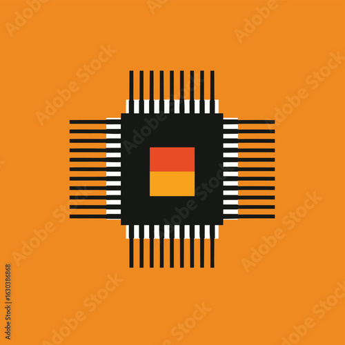 CPU microprocessor graphic icon vector illustration