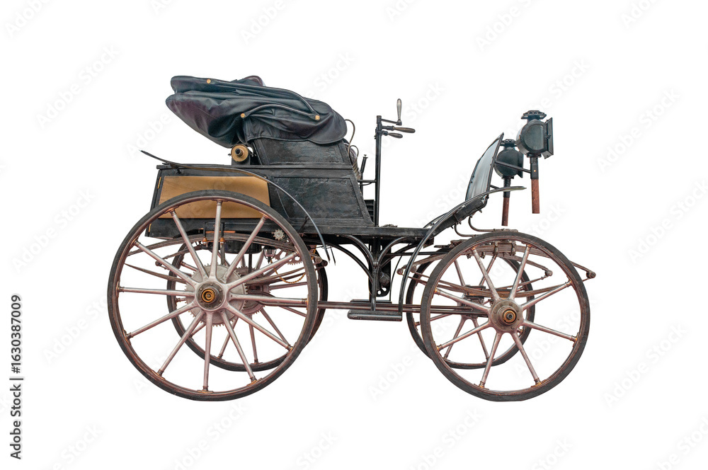 Fototapeta premium Antique, vintage automobile isolated on a white background