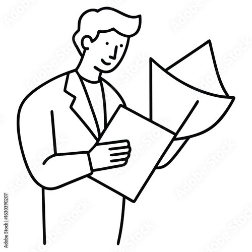 man with letter