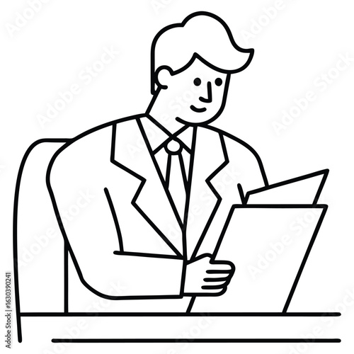 business man with paper