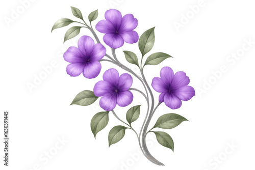 Wallpaper Mural Delicate purple flowers blooming on a transparent background, perfect for adding a touch of nature to any design Torontodigital.ca