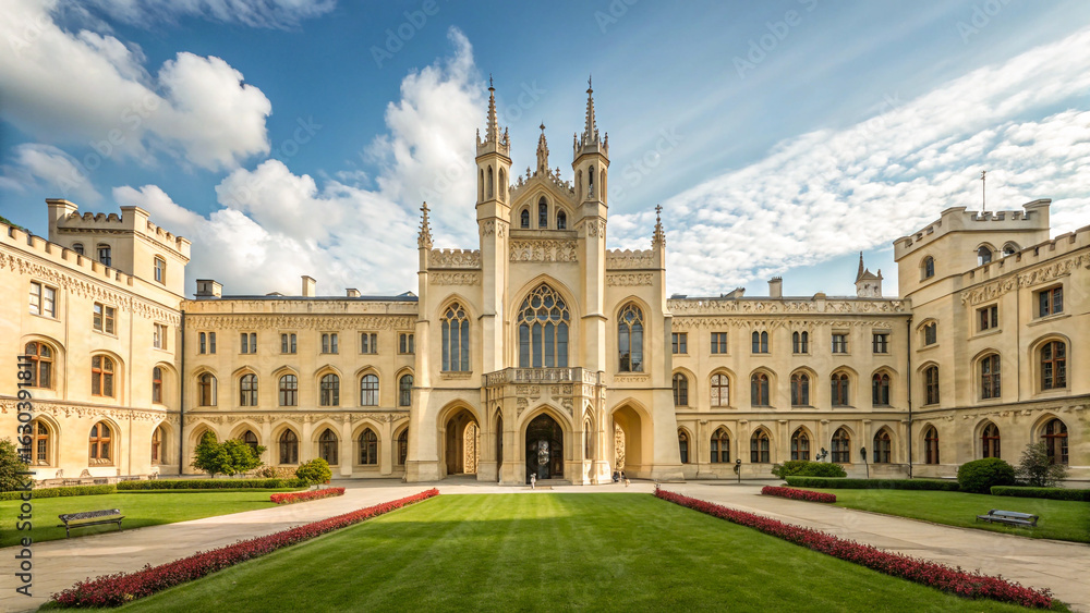 Obraz premium Historic Castle or Palace Facade in Classic European