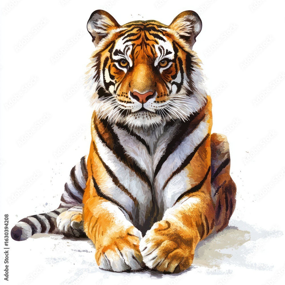 Fototapeta premium Tiger portrait, detailed, serene