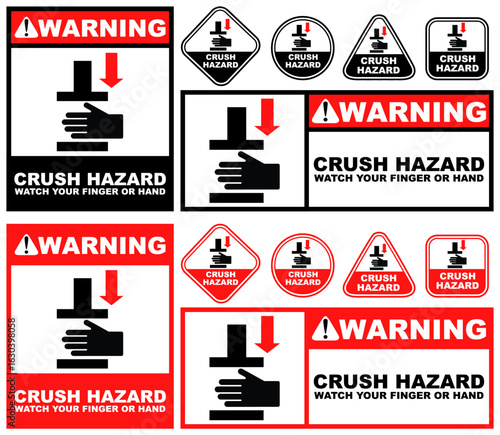 Set Collections crush hazard warning sign template design vector illustration