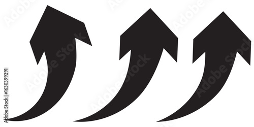 Arrow icon set, arrow icon vector . Black long up arrow icon vector . arrow pointing upward.