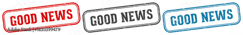 good news stamp. good news rectangular stamp set isolated on white background