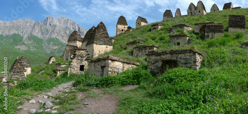 On the territory of the historical and architectural complex Dargavs (city of the dead). North Ossetia- Alania, Russia
