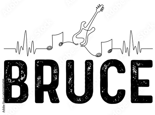 Customizable Guitar Heartbeat Custom Name Music Guitarist With Free Font