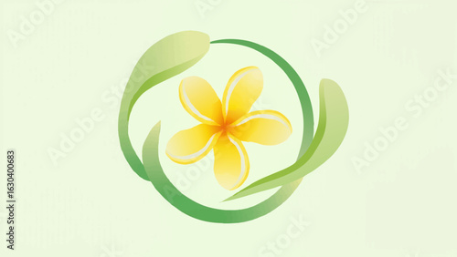 Modern vector logo combining a daisy with a circular frame, highlighting cheerfulness and natural harmony in flowers 