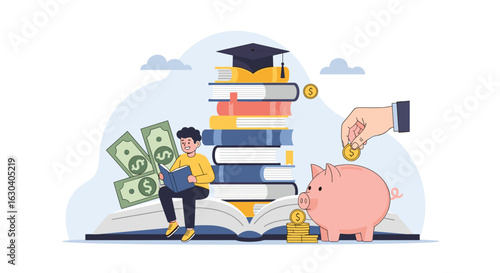 Student financial planning education and saving money for future opportunities and investments