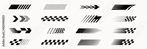 Race Flag and Stripe Vector Collection – Motorsport Graphics and Finish Line Designs