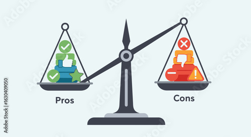 Comparing Pros And Cons Balancing Scale For Decision Making Diagram