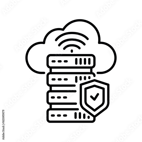 reverse proxy setup black line icon. Vector isolated element