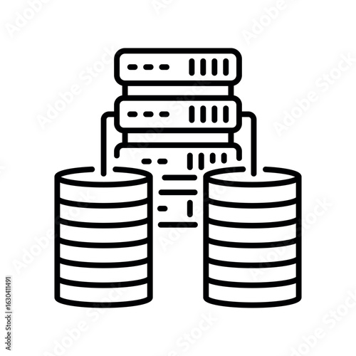 raid setup black line icon. Vector isolated element