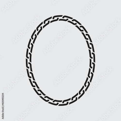 Wallpaper Mural Vector oval chain frame in black outline. Ideal for logos, badges, tattoo designs, labels, and decorative elements in graphic design projects Torontodigital.ca