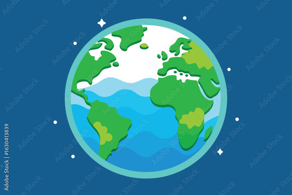 Fototapeta premium Earth Globe with Nature Elements Vector