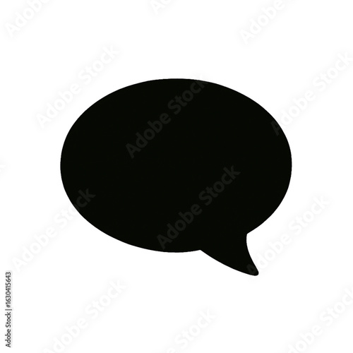 Black Speech Bubble Icon Simple Minimalist Design Vector Graphic Communication Symbol Isolated on White Background