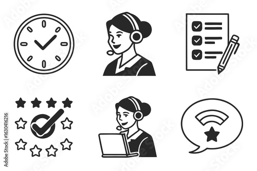Customer Service Icons Set for Business.