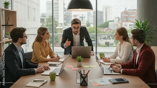 Business team in meeting around a table
