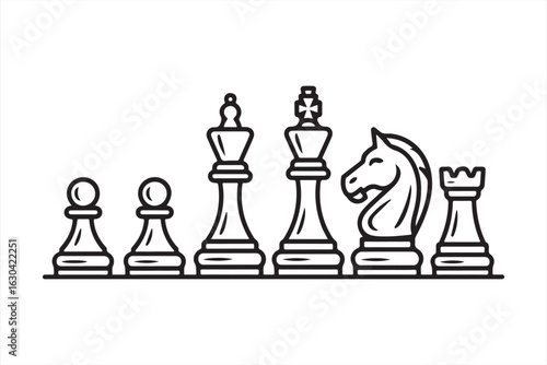 Chess Piece Icons for Game Design, Competition, and Strategy