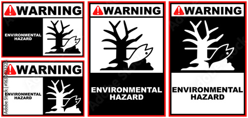 Set Collections environmental hazard warning sign template design vector illustration