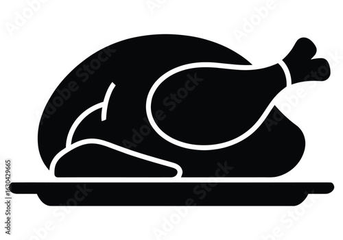 Thanksgiving Feast Awaits A Plateful of Roasted Turkey with Traditional Presentation and Celebration of Togetherness and Gratitude