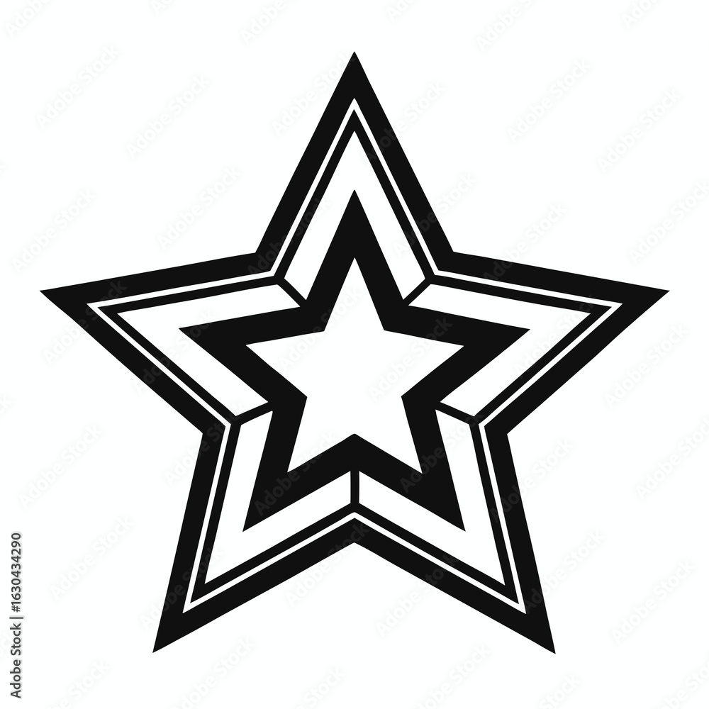 Fototapeta premium silver star on black background