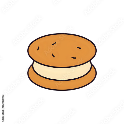 Scrumptious Ice Cream Sandwich Illustration: Perfect for Bakery Menus, Dessert Websites, and Food Blogs