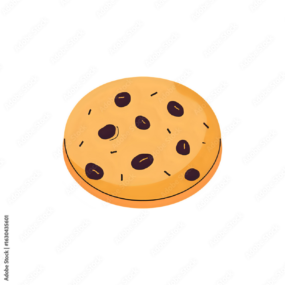 Fototapeta premium Delicious Chocolate Chip Cookie: A Close-Up Illustration