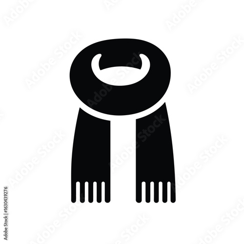 Vector illustration of a simple black scarf design to keep warm during the cold winter months and as a fashion accessory