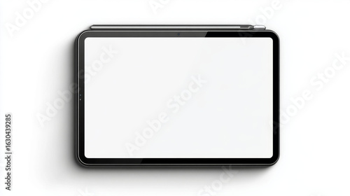Apple iPad Pro M4 Tablet PC Device Blank Screen Shiny Frame Mockup Template. Vector Illustration