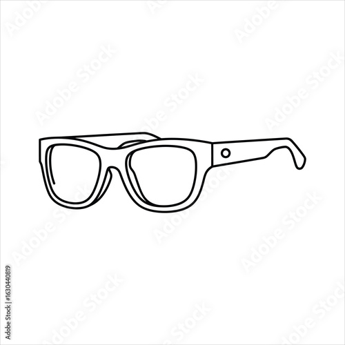 Black outline eyeglasses on white background spectacles eyewear