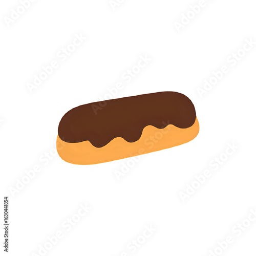 Decadent Chocolate Éclair: A Delicious Pastry Illustration
