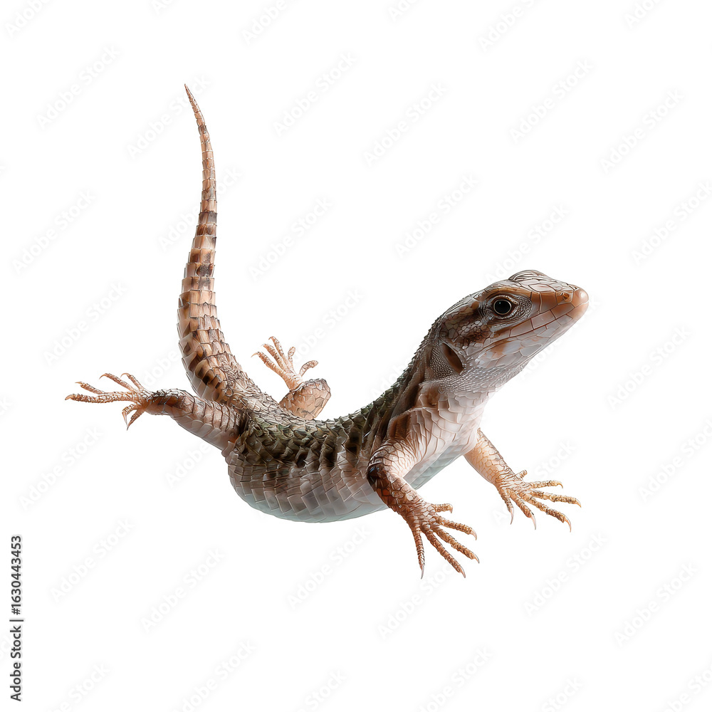 Naklejka premium Female in Floating Lizard isoleted on transparent background .