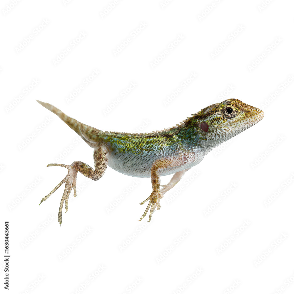 Fototapeta premium Female in Floating Lizard isoleted on transparent background .