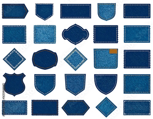 Collection of various denim patches