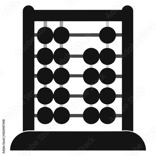 Simple Wooden Abacus – Clean Black Line Art Vector