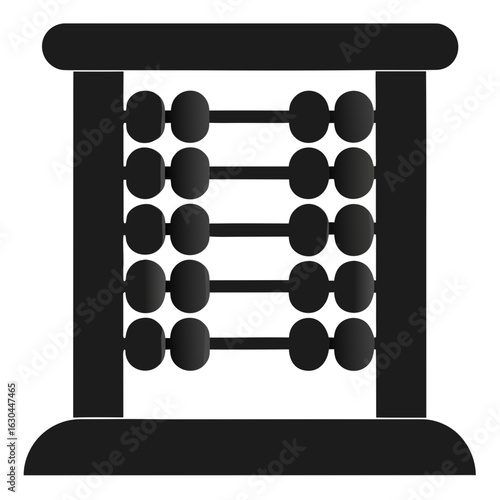 Simple Wooden Abacus – Clean Black Line Art Vector